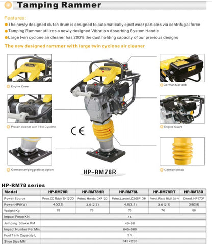 Compactadora Bailarina Apisonador Powerrobin Motor Robin EH12